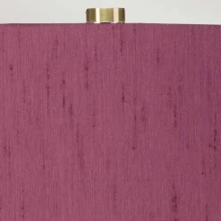 Online Elstead Tischleuchte Weiß Violett 64 cm hoch E27 Keramik Stoff Retro