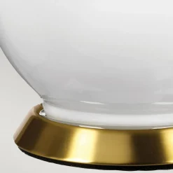 Online Elstead Tischleuchte Weiß Violett 64 cm hoch E27 Keramik Stoff Retro