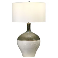 Discount Elstead Tischleuchte Wohnzimmer Keramik Stoff 70,5cm hoch