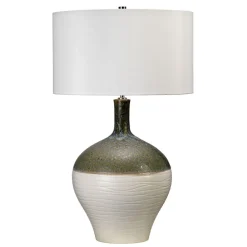 Discount Elstead Tischleuchte Wohnzimmer Keramik Stoff 70,5cm hoch