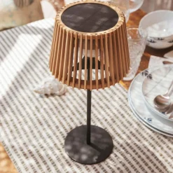 Sale Newgarden Tragbare LED Tischleuchte Solar Holz Metall 36 cm IP54 2700K