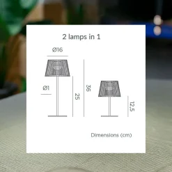 Sale Newgarden Tragbare LED Tischleuchte Solar Holz Metall 36 cm IP54 2700K