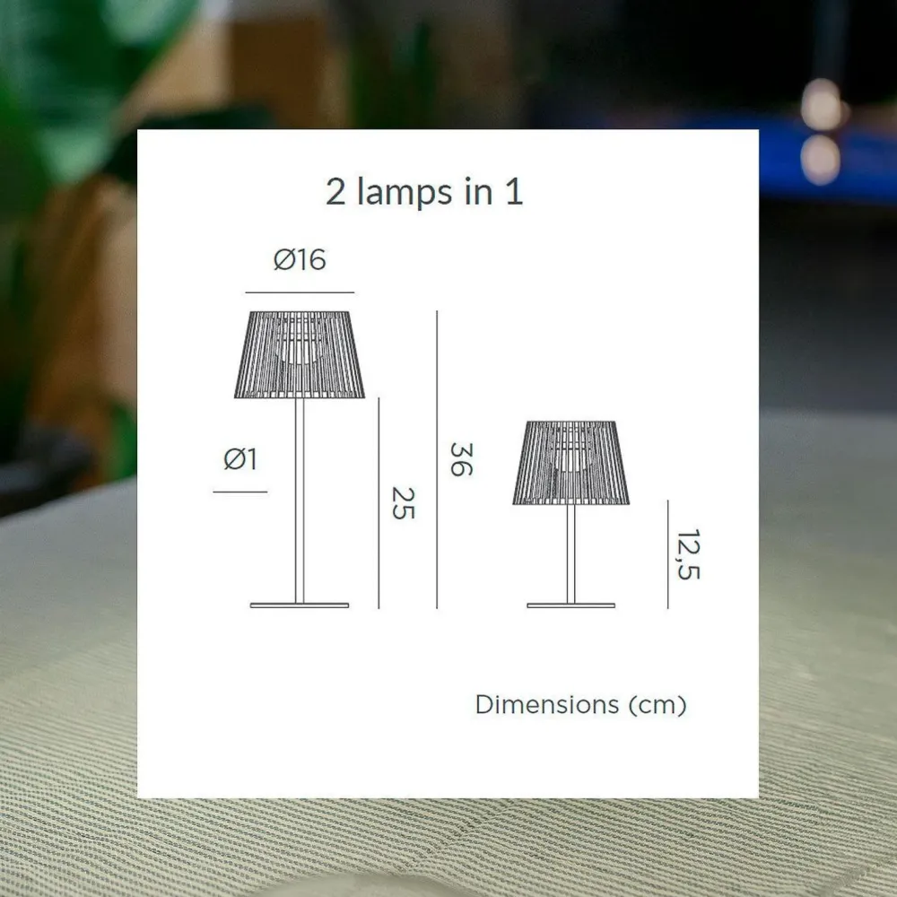 Sale Newgarden Tragbare LED Tischleuchte Solar Holz Metall 36 cm IP54 2700K