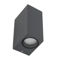 Online TK Lighting Up Down Außenlampe Wand IP44 Metall Grau H:15,1 cm GU10