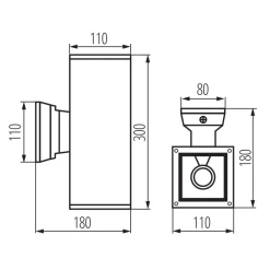 Kanlux Up Down Außenleuchte Anthrazit IP54 Aluminium Glas* Außenwandleuchten|Moderne Außenleuchten