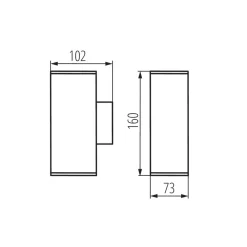 Kanlux UP Down Außenleuchte Anthrazit Aluminium Glas IP44* Außenwandleuchten|Moderne Lampen