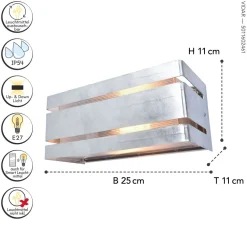 Eco-Light Up Down Außenleuchte Metall in Zink 25 cm IP54 GU10* Metall Lampen|Außenwandleuchten