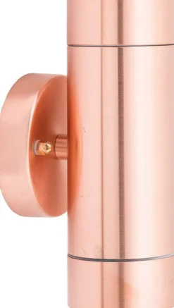 Lido Up Down Lampe Messing außen IP54 GU10 in Kupfer