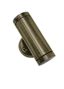 Andromeda Up Down Leuchte außen Wand Messing Glas GU10 IP44 H: 16,5 cm* Außenwandleuchten|Rustikale Lampen