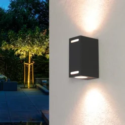 Easylight Up Down Wandlampe AALBORG Aluminium eckig IP44 Haus* Moderne Lampen|Fassadenstrahler