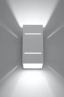 Sollux Up Down Wandlampe ARRIA Weiß Aluminium eckig G9 Flur* Wandleuchten|Flurlampen