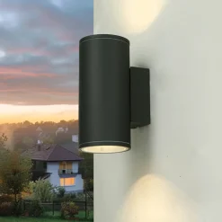SU-MA Up Down Wandleuchte Außen Anthrazit Aluminium IP54* Metall Lampen|Feuchtraumleuchten