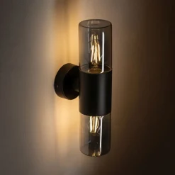 Nowodvorski Up Down Wandleuchte außen Rauchglas Aluminium IP44 E27* Metall Lampen|Moderne Außenleuchten