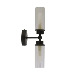 Searchlight Up Down Wandleuchte Schwarz Metall Glas G9 IP44 H:37 cm* Metall Lampen|Glaslampen