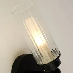 Searchlight Up Down Wandleuchte Schwarz Metall Glas G9 IP44 H:37 cm* Metall Lampen|Glaslampen