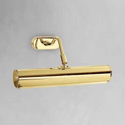 Giovanni Battista Vergoldete Bilderleuchte Messing 24 K B: 30 cm schwenkbar E14* Wandleuchten|Badezimmer Lampe