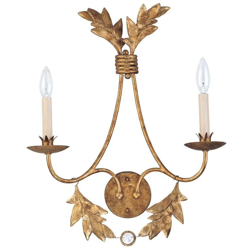 New Elstead Vergoldete Wandlampe YAGMUR 2-flmg Design Lampe