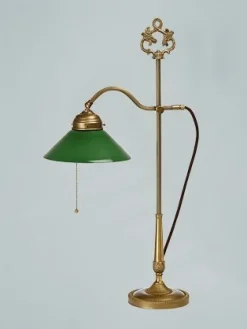 Sale Berliner Messingleuchten Verstellbare Bankerleuchte Glas Messing E27 63 cm Grün