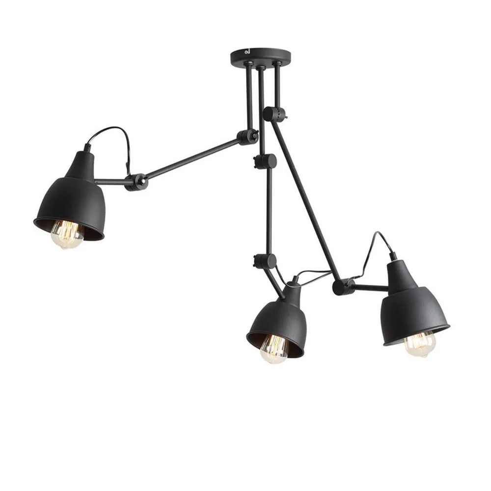 ALDEX Verstellbare Deckenleuchte E27 Metall Schwarz L:80 cm* Deckenleuchten|Badezimmer Lampe