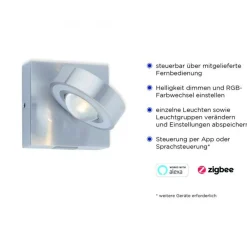 Paul Neuhaus Verstellbare LED Wandspot in Stahl RGB dimmbar T:16 cm* Wandleuchten|Flurlampen