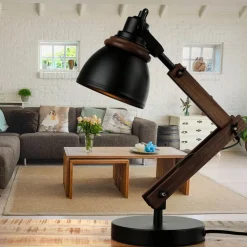 Best Easylight Verstellbare Schreibtischlampe Retro Metall Holz E14