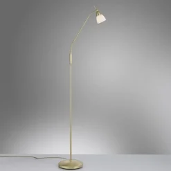 Outlet Paul Neuhaus Verstellbare Stehleuchte in Messing Dimmer Glas 163 cm