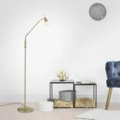 Outlet Paul Neuhaus Verstellbare Stehleuchte in Messing Dimmer Glas 163 cm