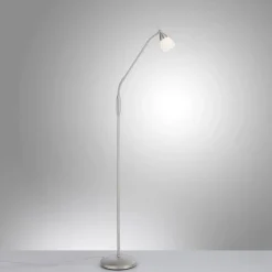 Paul Neuhaus Verstellbare Stehleuchte in Silber Dimmer Glas 163 cm* Wohnzimmerlampen|Metall Lampen