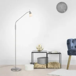 Paul Neuhaus Verstellbare Stehleuchte in Silber Dimmer Glas 163 cm* Wohnzimmerlampen|Metall Lampen