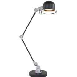 Steinhauer Verstellbare Tischlampe Metall in Schwarz Silber 68 cm* Bürolampen|Schlafzimmer Lampen