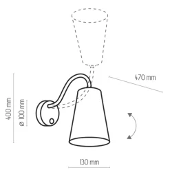 TK Lighting Verstellbare Wandlampe Schwarz Gold Metall E27* Metall Lampen|Stofflampen