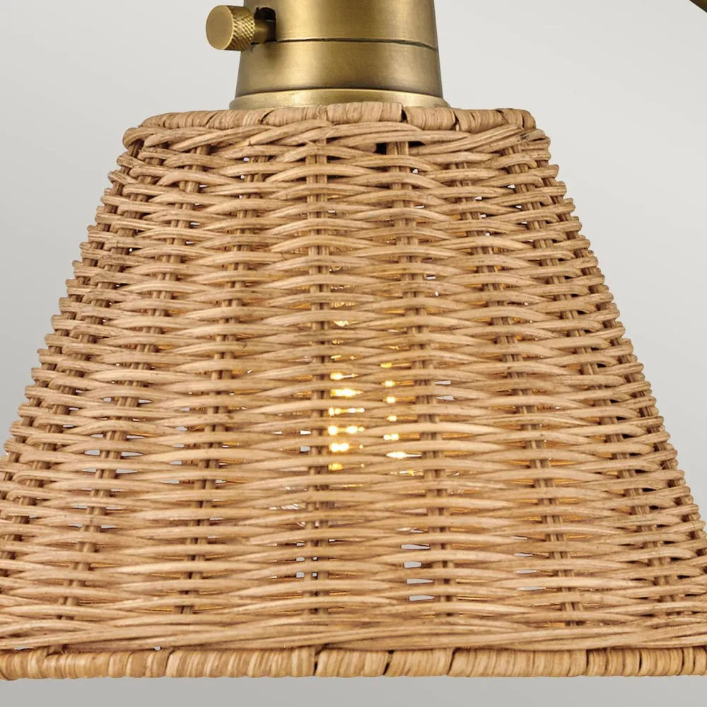 Elstead Verstellbare Wandleuchte Rattan Metall E27 Gelenkarm* Wandleuchten|Wohnzimmerlampen