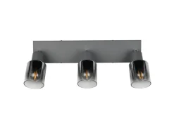 Trio Reality Verstellbarer Deckenspot Rauchglas Metall E14 3-flammig* Flurlampen|Bürolampen