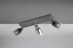 Trio Reality Verstellbarer Deckenspot Rauchglas Metall E14 3-flammig* Flurlampen|Bürolampen