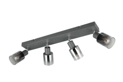 Outlet Trio Reality Verstellbarer Deckenspot Rauchglas Metall E14 58,5 cm