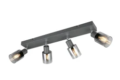 Outlet Trio Reality Verstellbarer Deckenspot Rauchglas Metall E14 58,5 cm