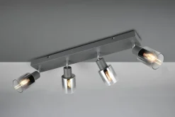 Outlet Trio Reality Verstellbarer Deckenspot Rauchglas Metall E14 58,5 cm