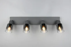 Outlet Trio Reality Verstellbarer Deckenspot Rauchglas Metall E14 58,5 cm