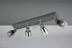 Outlet Trio Reality Verstellbarer Deckenspot Rauchglas Metall E14 58,5 cm