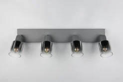 Outlet Trio Reality Verstellbarer Deckenspot Rauchglas Metall E14 58,5 cm