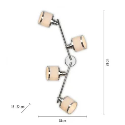 New Just Light Verstellbarer Deckenspot Chrom 4-flammig E14 78 cm