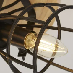 Searchlight Verstellbarer Deckenspot Holz Metall Ø38 cm 3-flammig* Bürolampen|Wohnzimmerlampen