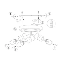 Steinhauer Verstellbarer Deckenstrahler Metall Ø27,5 cm inkl. GU10* Deckenleuchten|Spots