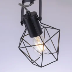 Just Light Verstellbarer Wandspot Holz Metall Schwarz E27 Vintage* Flurlampen|Bürolampen