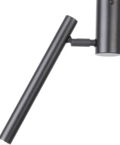 Hot Sigma Verstellbarer Wandspot Schwarz Metall Zylinder H:30 cm