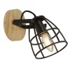 Searchlight Verstellbarer Wandstrahler Holz Metall E14 Drahtschirm* Bürolampen|Wohnzimmerlampen