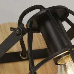 Searchlight Verstellbarer Wandstrahler Holz Metall E14 Drahtschirm* Bürolampen|Wohnzimmerlampen