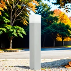 SU-MA Vielseitige Gartenlampe in Silber 70 cm* Metall Lampen|Wegeleuchten