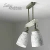 Luminex Vintage Deckenlampe drehbar Shabby Weiß Taupe AGAP* Wohnzimmerlampen|Holzlampen