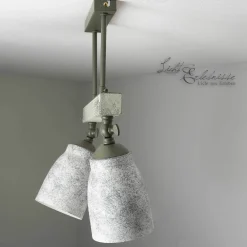 Luminex Vintage Deckenlampe drehbar Shabby Weiß Taupe AGAP* Wohnzimmerlampen|Holzlampen